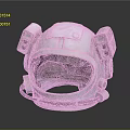 White Sci Fi Helmet With Transparent Face Shield And Side Tech Devices 3d model