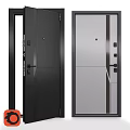 Modern Black And Silver Swing Door Design With Sleek Handles And Secure Locks