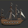 Ancient Ship Exploration Ship Great Sailing Age Ancient Warship 3d model