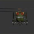 Green Military Helicopter Model With Red Star Weapons Equipment And 107 Number