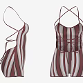 Stylish Striped Sleeveless Romper With Crossed Shoulder Straps And Casual Design