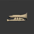 Golden Brass Cornet Musical Instrument With Shiny Finish And Intricate Design Details