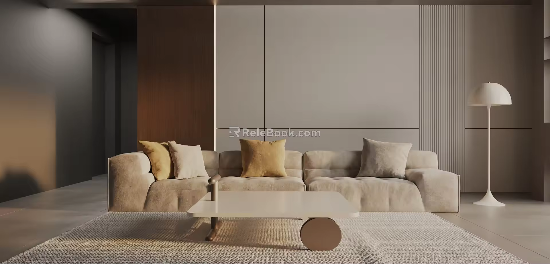 Three-seat sofa 3d model