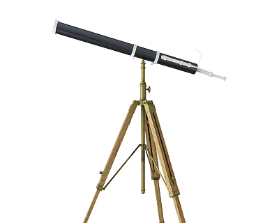Durable High Quality Commercial Equipment Professional Telescope with Golden Tripod Stand 3d model