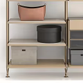 Modern Design Metal Clothes Rack With Open Shelves Drawers And Storage Bags