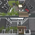 Traditional Detached Villa With Courtyard Greenery And Wooden Roof Design