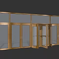 Various Modern Door Designs Featuring Revolving Glass Doors And Golden White Frames