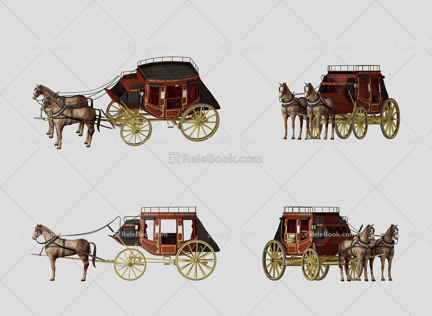 European-style carriage 3d model