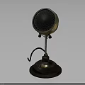 Vintage Brass Equipment With Round Speaker And Metal Base Stand Design