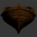 Vintage Wooden Boat Design With Curved Hull And Wooden Planks