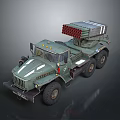 Green Military Tank With Missile Launcher Multiple Wheels And Armored Design