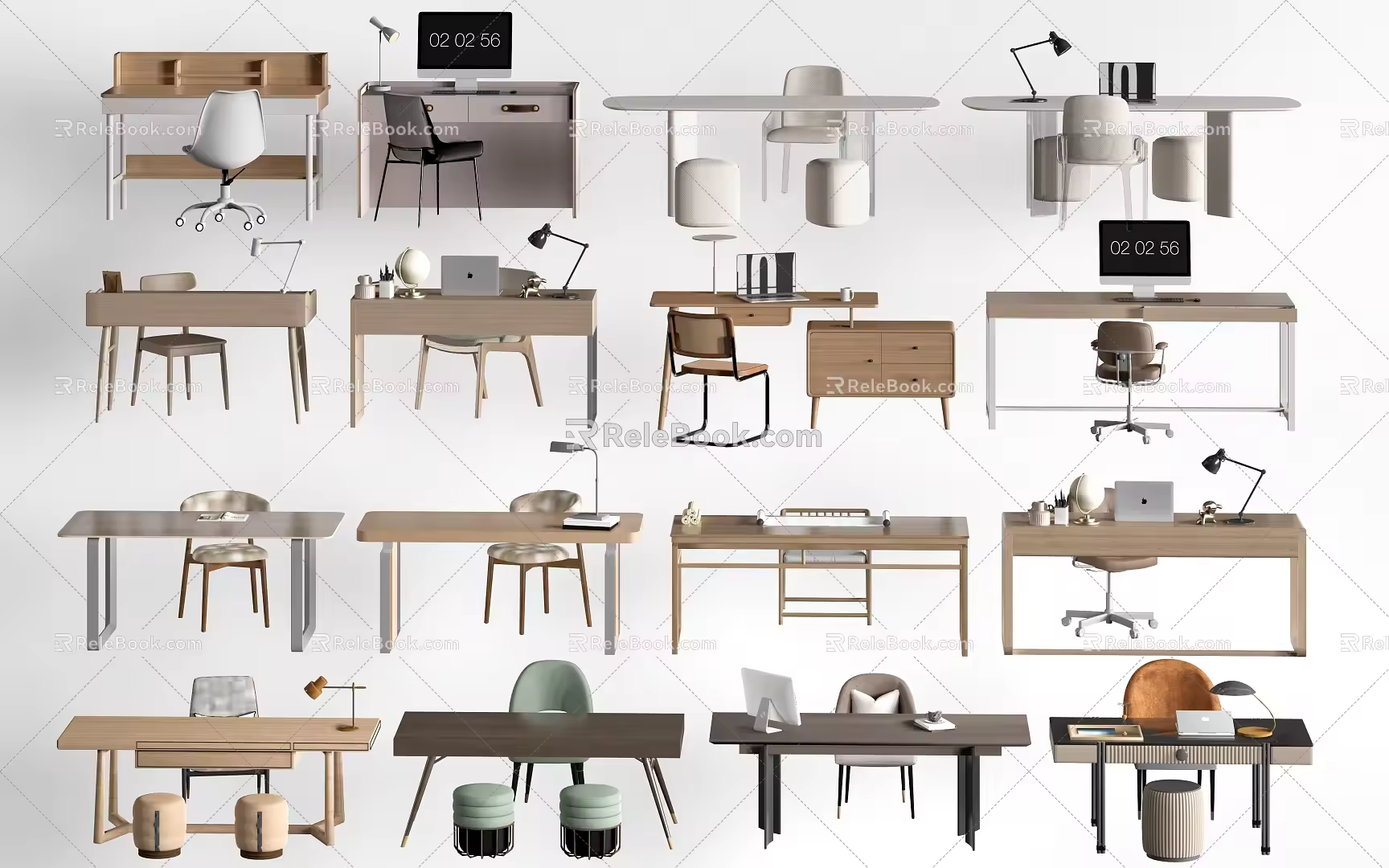 Modern Desk and Chair Office Desk and Chair Computer Desk and Chair 3d model