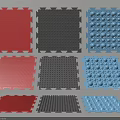 Durable Interlocking Sports Equipment Mats With Red Black Blue Colors For Gym Flooring