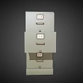 Sturdy Metal Filing Cabinet With Multiple Labeled Drawers For Office Document Storage 3d model