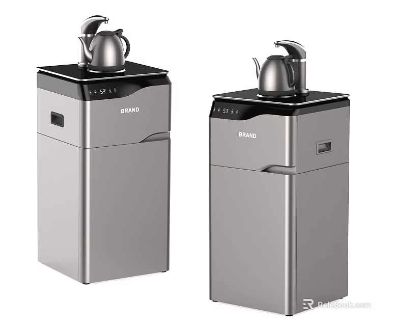Standing Water Dispensers With Silver Kettles Modern Design For Daily Home Use 3d model 