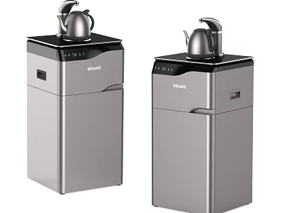 Standing Water Dispensers With Silver Kettles Modern Design For Daily Home Use 3d model