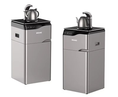 Standing Water Dispensers With Silver Kettles Modern Design For Daily Home Use 3d model