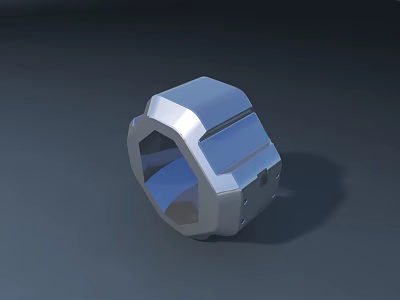 Car Metal Hexagonal Component With Smooth Surface And Functional Design 3d model