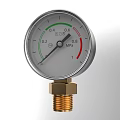 Pressure Gauge With White Dial MPa Scale Pointer And Brass Threaded Connector