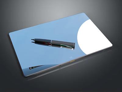Modern Tablet Device With Stylus Pen And Sleek Blue White Design 3d model
