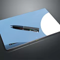 Modern Tablet Device With Stylus Pen And Sleek Blue White Design 3d model