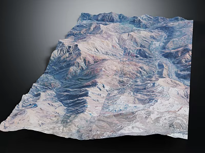 Detailed 3D Terrain Model Showcasing Mountain Ranges Valleys And Topographic Details 3d model