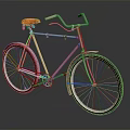 Classic Beige Bicycle With Orange Saddle And Large Spoked Wheels On Dark Background