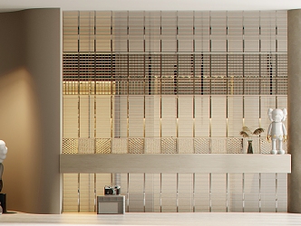 Modern partition glass brick screen partition 3d model