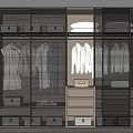 Modern Wardrobe Interior Design With Hanging Folded Clothes Drawers And Storage Compartments