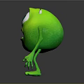 Green One Eyed Monster With Large Eye Sharp Ears Small Arms And Legs