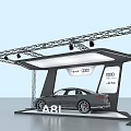Car Display Stand With Metal Frame And Lighting For Audi Exhibition Booth
