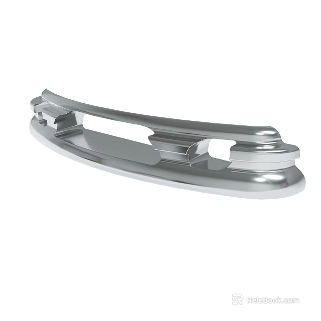 Silver Chrome Automotive Decorative Trim Component With Sleek Surface And 3D Rendered Design 3d model 