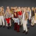 Group of women standing together in various stylish outfits and diverse styles
