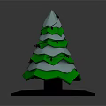 Green Layered Christmas Tree With Colorful Lights Gray Top And White Hexagonal Base