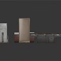 Various Furniture Pieces Including Tables Cabinets And Mixed Material Designs