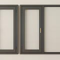 Modern Casement Windows With Black Frames And Golden Handles For Home