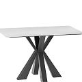 Modern Minimalist Table Dining Table White Square Table Iron Frame Table 3d model