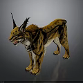 Caracal With Orange Fur Black Spots And Tufted Ears Standing On Dark Background