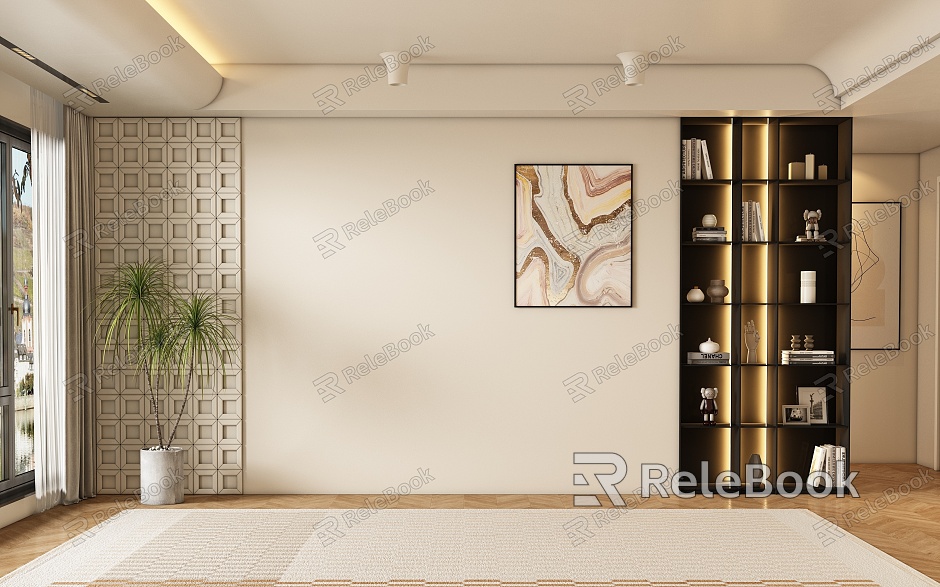 Modern living room background wall model