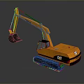 CAT Orange Crawler Excavator Functional Construction Vehicle with Bucket Arm and Track Chassis