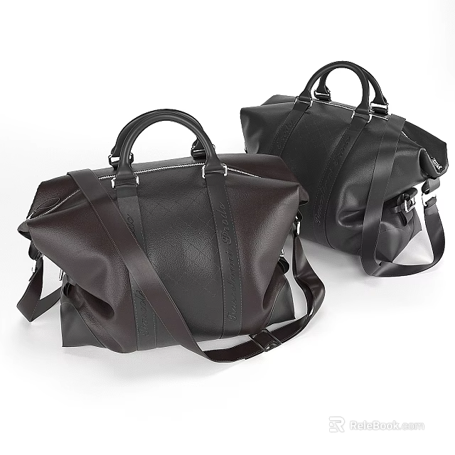 Stylish Leather Bags With Handles And Shoulder Straps 3d model 