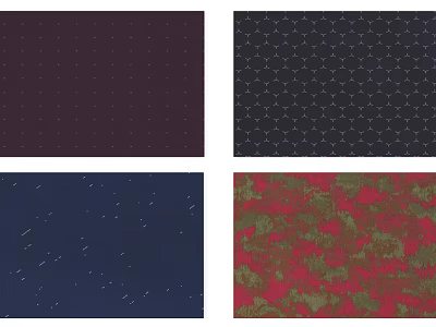 Modern square carpet dark blue red green abstract pattern carpet combination 3d model