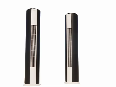 Modern Tower Air Cooler Fans With Black Sleek Body And Grille Design 3d model