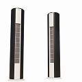 Modern Tower Air Cooler Fans With Black Sleek Body And Grille Design