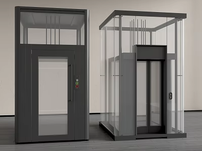 Modern Black And Glass Elevator Design For Interior Residential Spaces 3d model