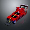 Red Heavy Duty Utility Vehicle With Open Cargo Platform And Large Wheels