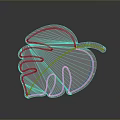 Transparent Monstera Leaf Shaped Crystal Decorative Ornament With Shiny Surface And Reflection