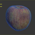 Fresh Juicy Plump Red and Yellow Ripe Apple with Shiny Surface on Dark Background