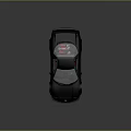 Black Sports Car With Rear Wing Red Seats And Aerodynamic Body Design Wheels