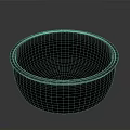 Black Ceramic Bowl With Smooth Surface And Decorative Rim In Minimalist Style